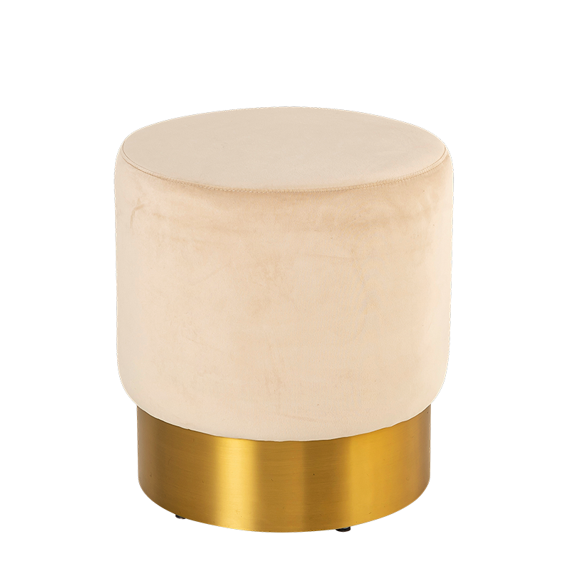 Pouf Belle époque Beige Ø 40 cm H 42 cm