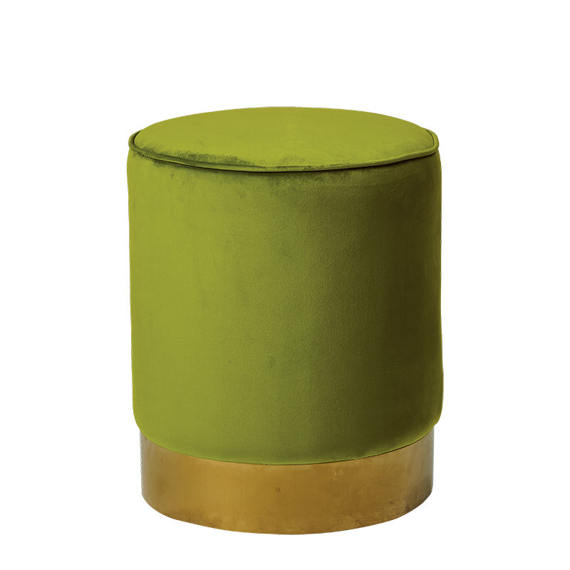 Pouf Belle époque Vert pistache Ø 40 cm H 42 cm
