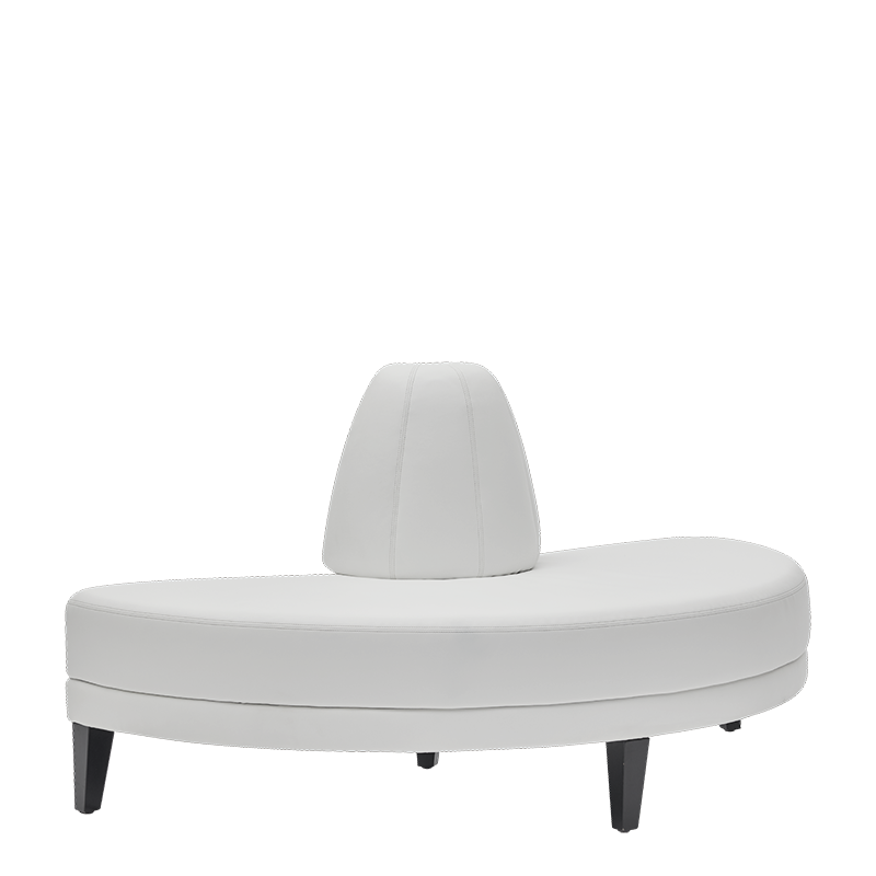 Canapé demi-rond H Infinito Cuir blanc 160 x 80 x 85 cm