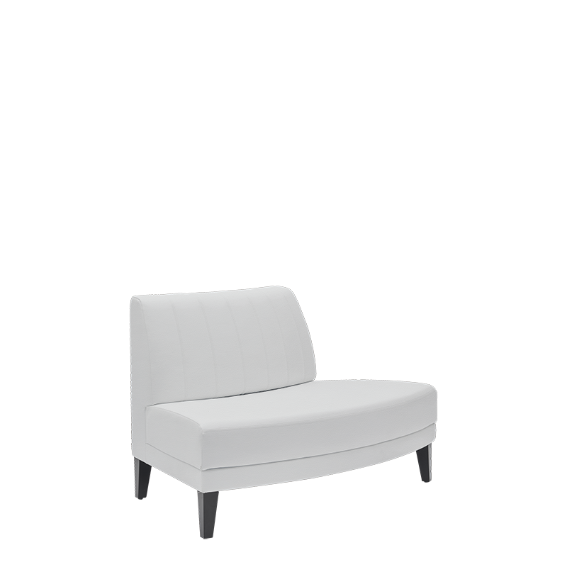 Sofa Infinito "G" aussen gewölbt Leder weiss 145 x 80 cm H 85 cm