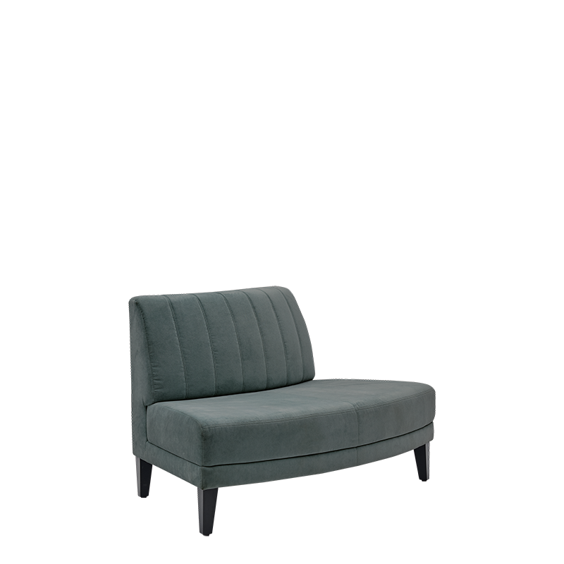 Sofa Infinito "G" aussen gewölbt blaugrün 145 x 80 cm H 85 cm