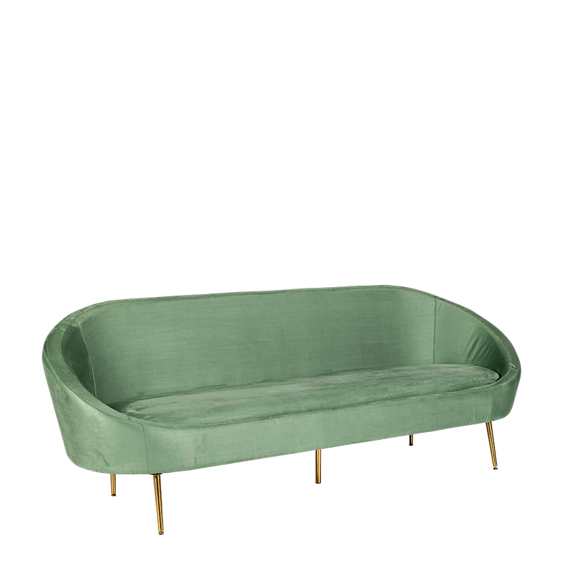 Canapé Sofia Vert fougère 80 x  225 cm H 77 cm