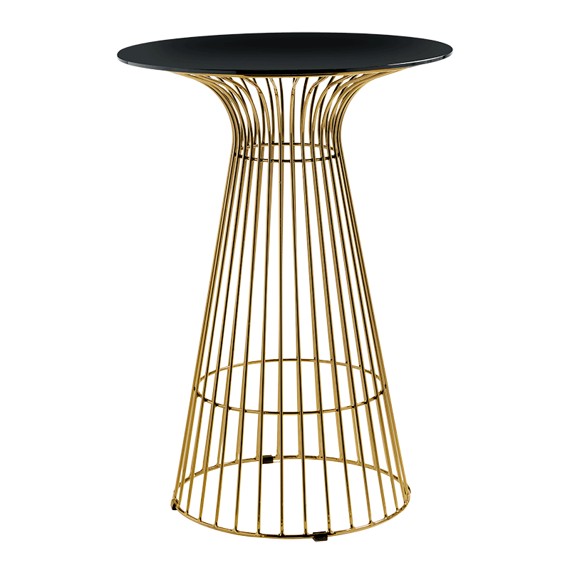Stehtisch Filo Gold Platte schwarz H 104 cm Ø 65 cm