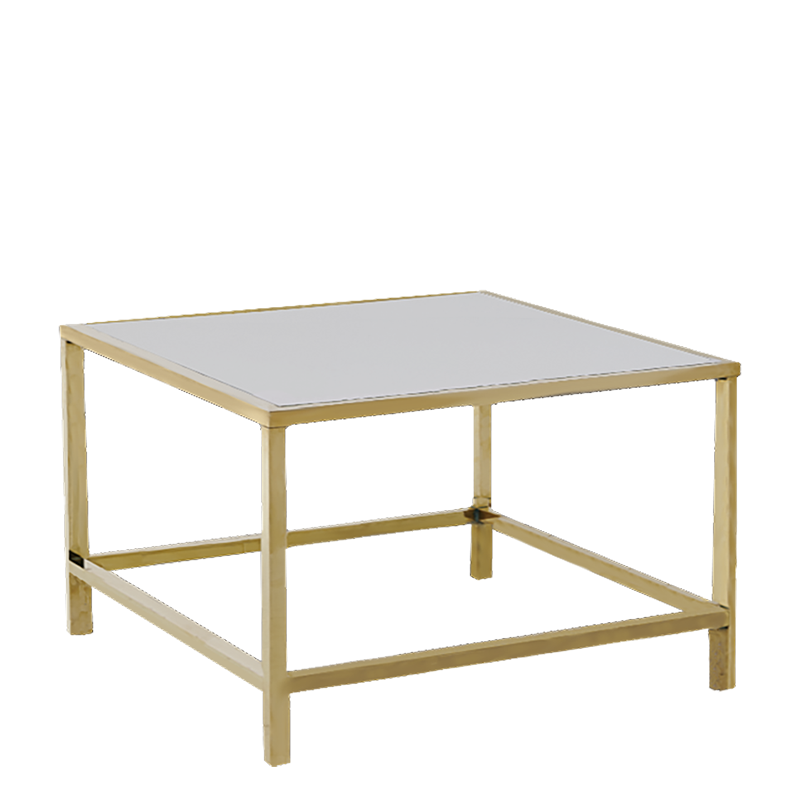 Beistelltisch Unico Gold Platte weiss 65 x 65 cm H 40 cm