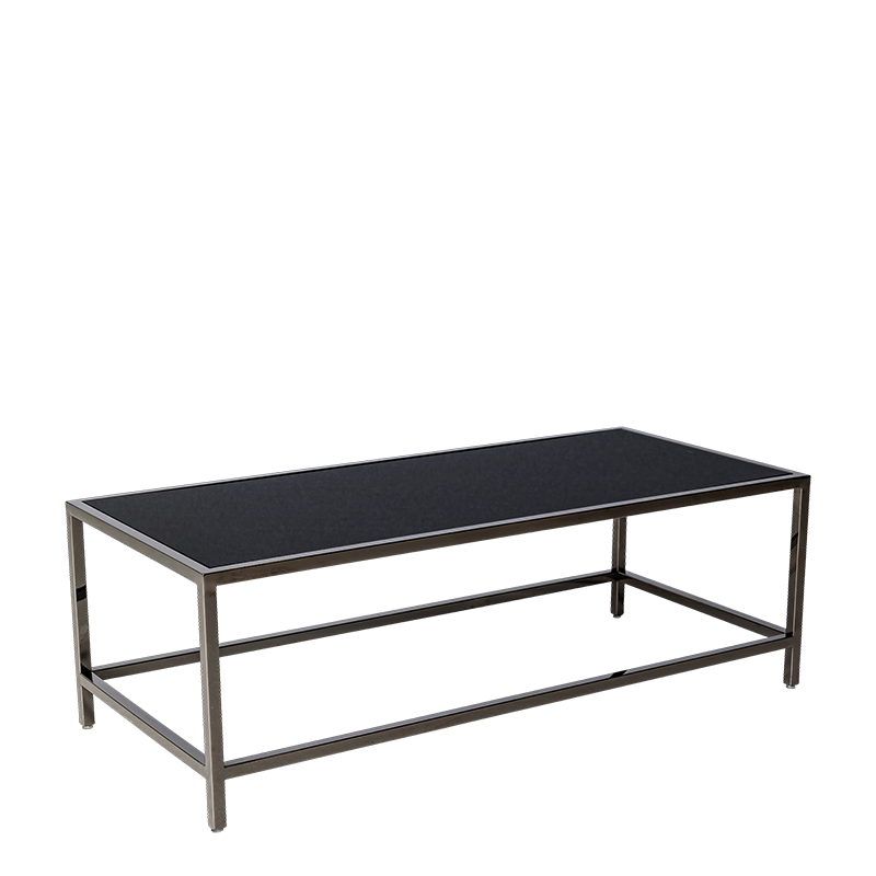 Table basse Unico rectangulaire acier plateau noir 120x55cm H40cm