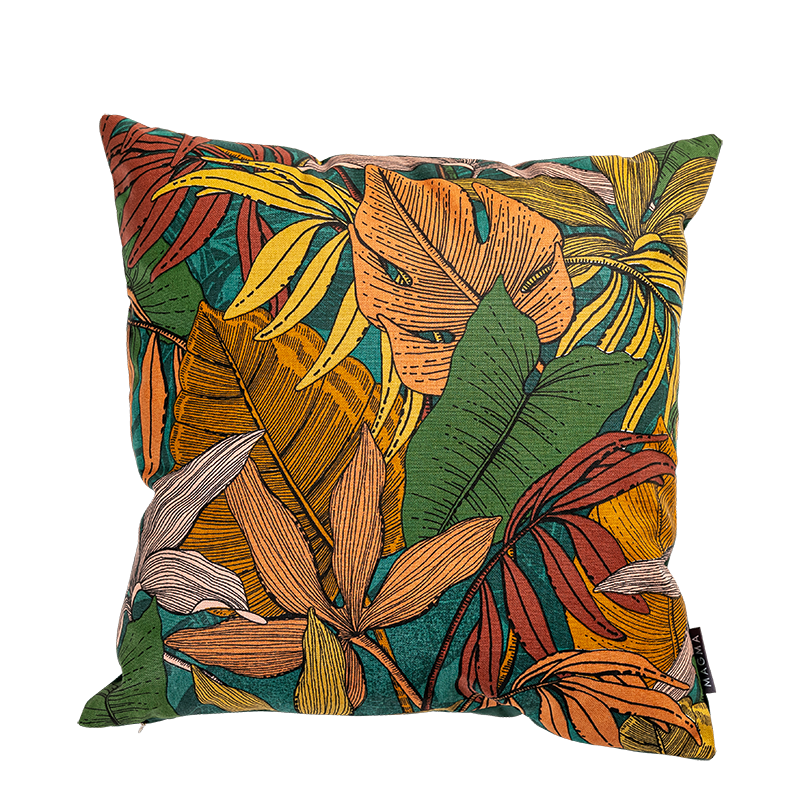 Coussin imprimé Bali / Vert foncé 45 x 45 cm