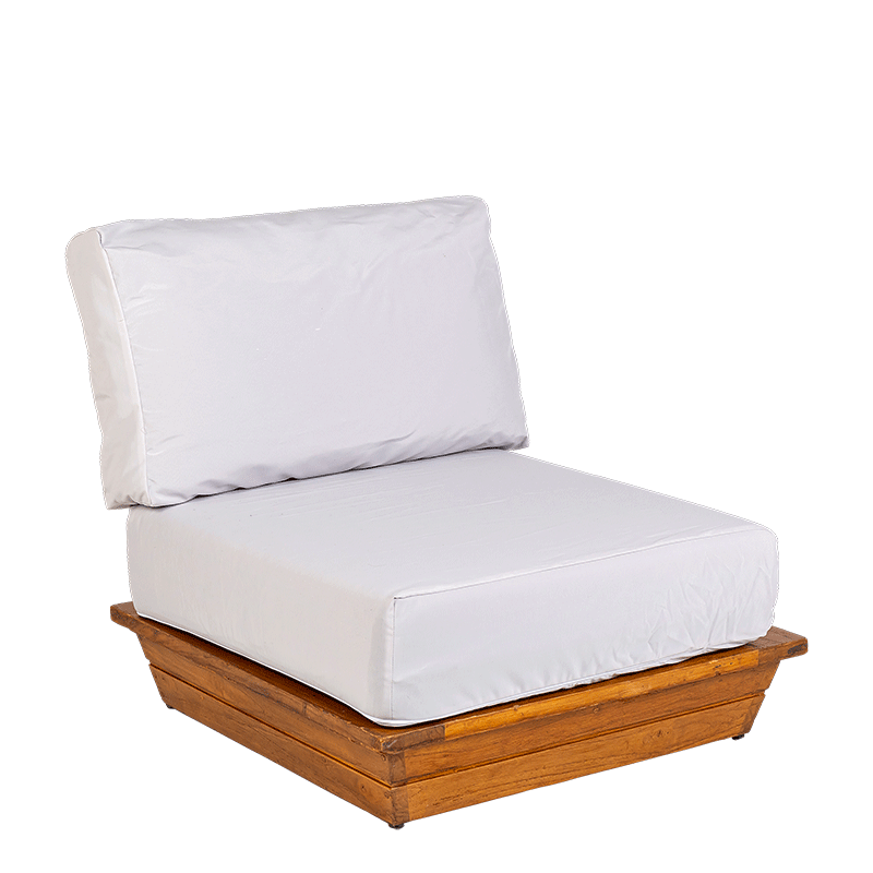 Sessel Lounge Teak hellgrau 76 x 76 cm H 70 cm
