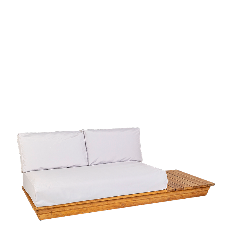 Sofa Lounge Teak hellgrau 76 x 204 cm H 70 cm