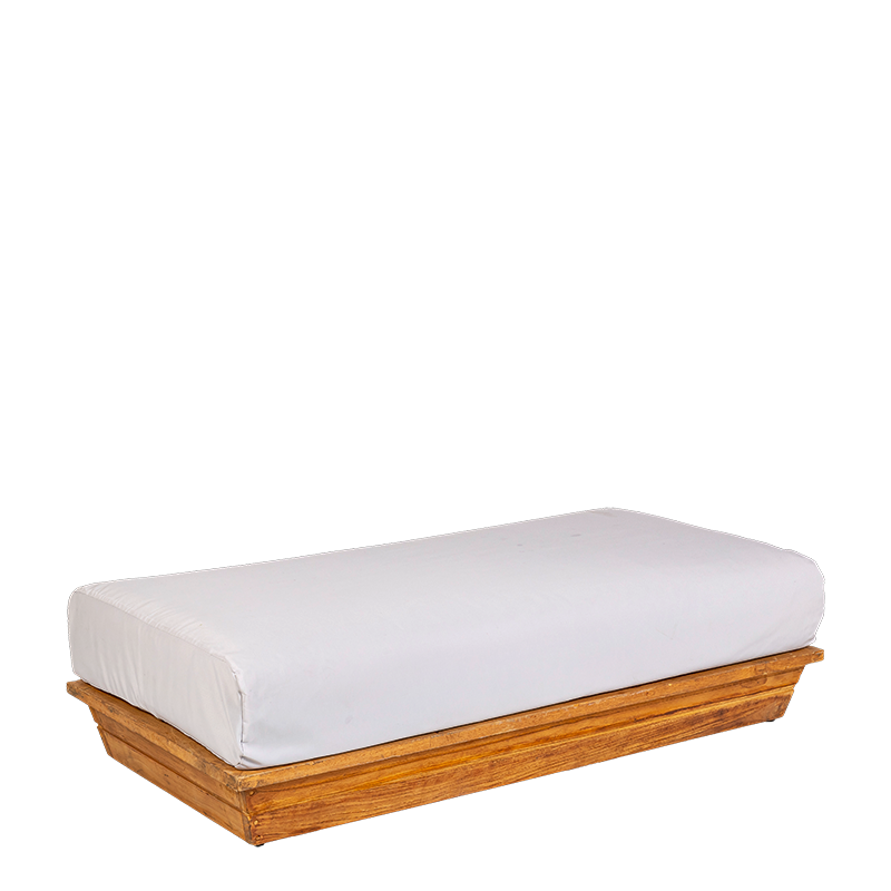 Sitzbank Lounge Teak hellgrau 70 x 140 cm H 36 cm