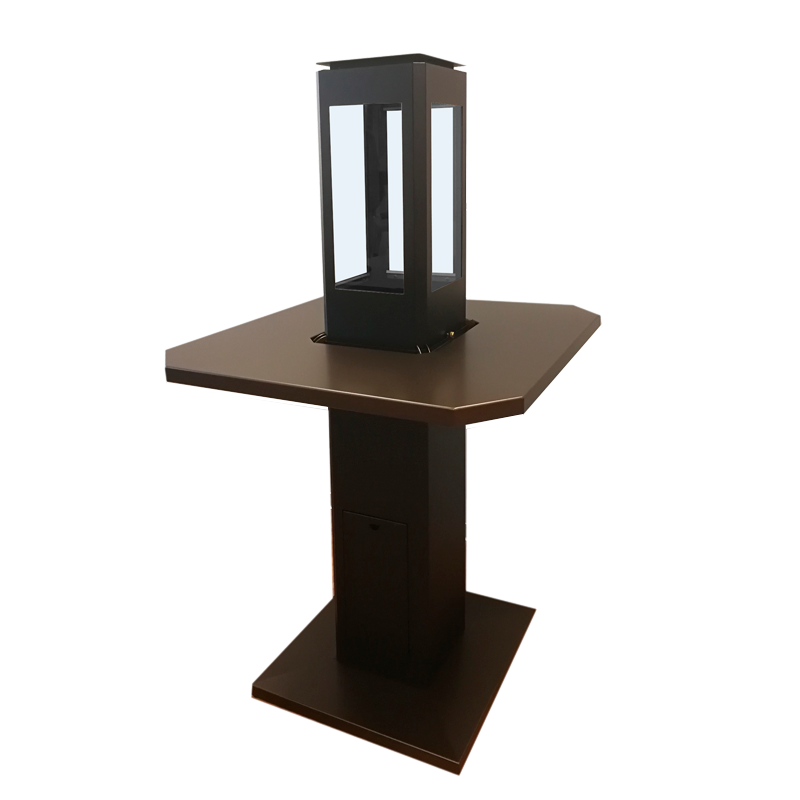 Terrassenheizung Pellets H 150 cm mit Cocktailtisch +15kg Pellets