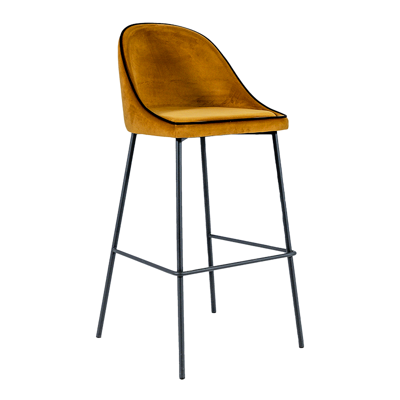 Barstuhl Luzern Samt Gold H 78 cm