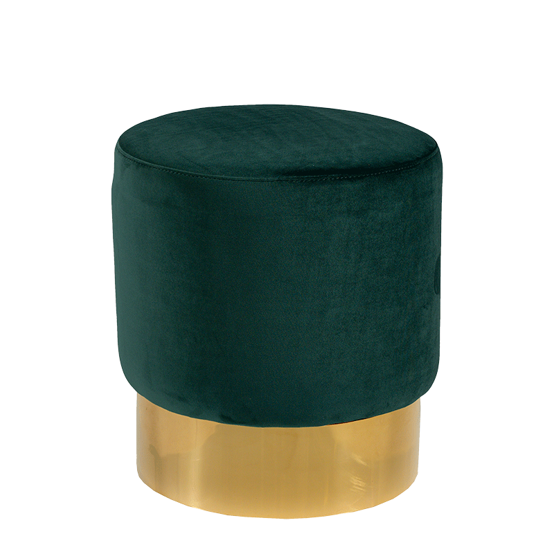 Pouf Belle époque Vert empire Ø 40 cm H 42 cm