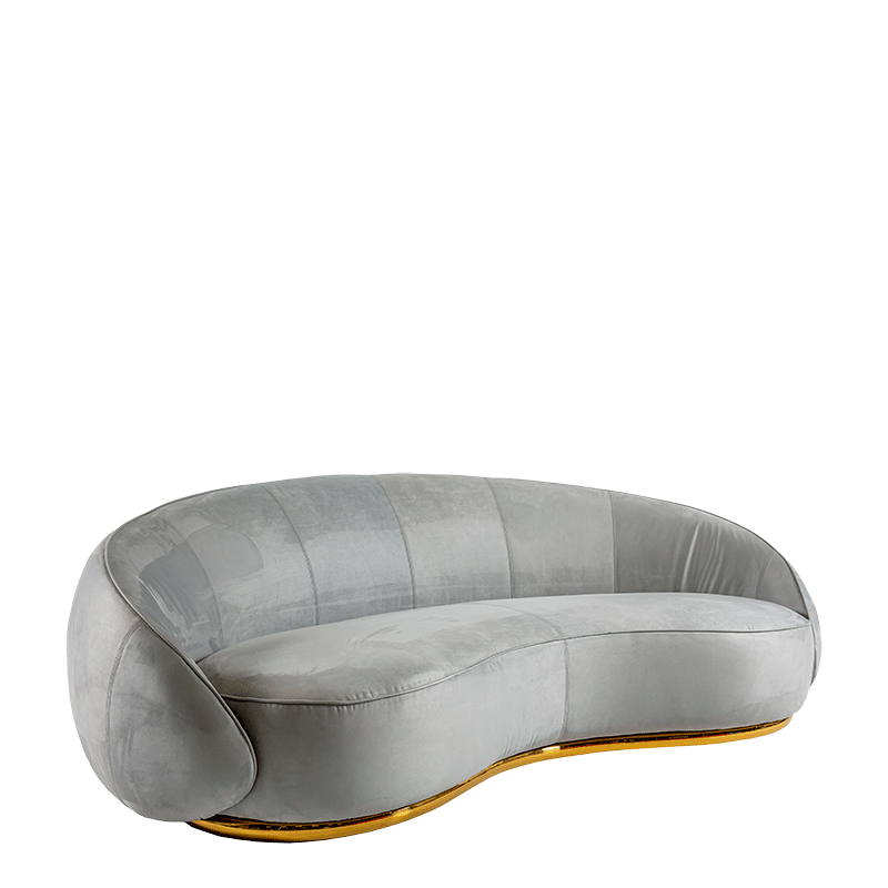 Canapé Lorenza Gris clair 100 x 220 H 73 cm