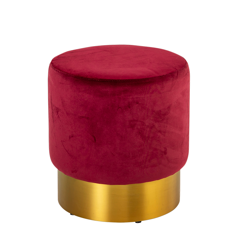 Hocker Belle Epoque karminrot Ø 40 cm H 45 cm