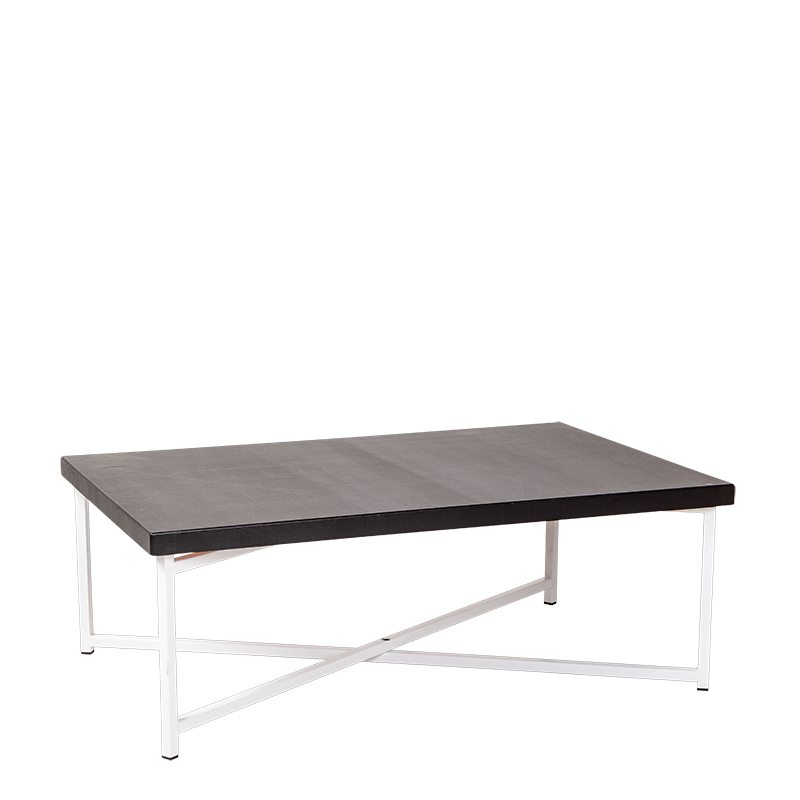 Table basse croisée blanche 64 x 101 cm H 35 cm