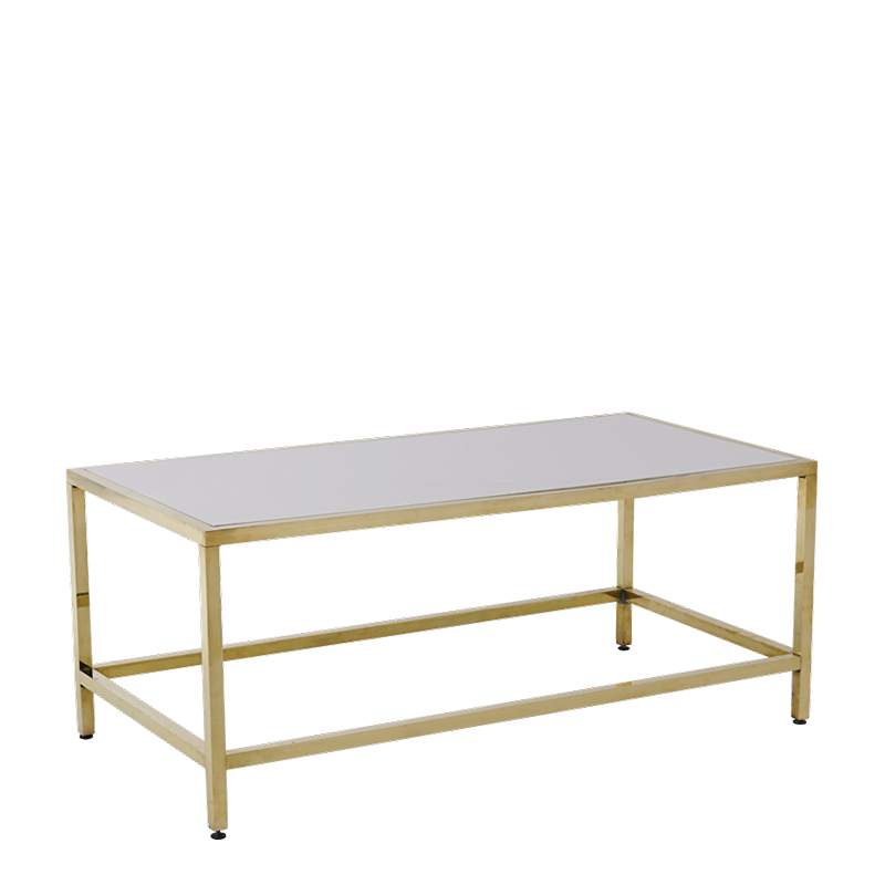 Tisch tief Unico rechteckig Gold 120 x 55 cm H 40 cm