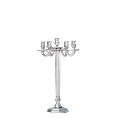 Kerzenleuchter 5-armig Octogonal Silber H 51 cm